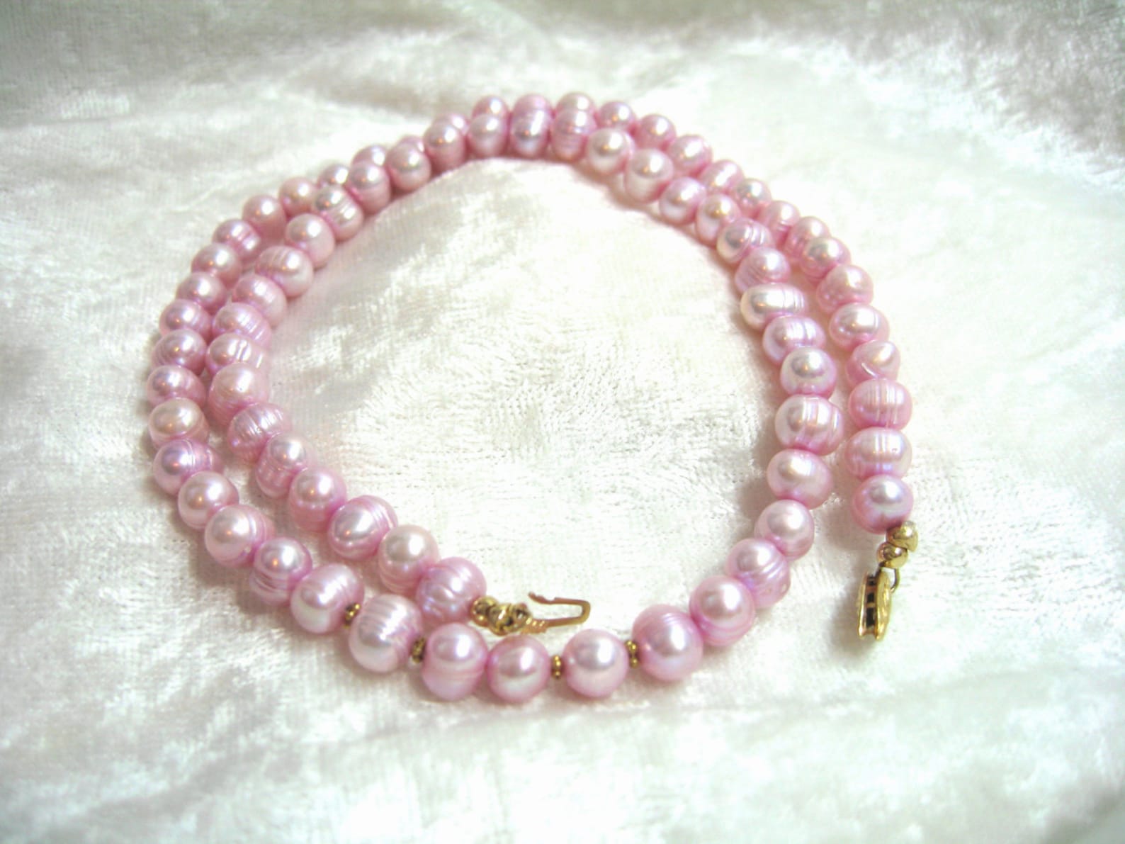 Pink Pearl Necklace Freshwater Pink Pearl Necklace 8mm 14K Etsy