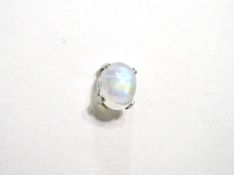 Blue Stone Tie Tack Blue Moonstone Tie Tack 10x8 Moonstone Tie Tack Blue Tie Tack 925 Sterling Silver Setting