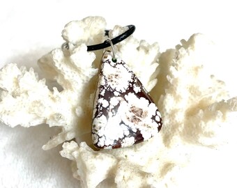 Wild Horse Turquoise Pendant, Wild Horse Canyon Magnasite, Brown Pendant, Triangle Pendant, 940 Solid Sterling Silver Argentium Anti Tarnish