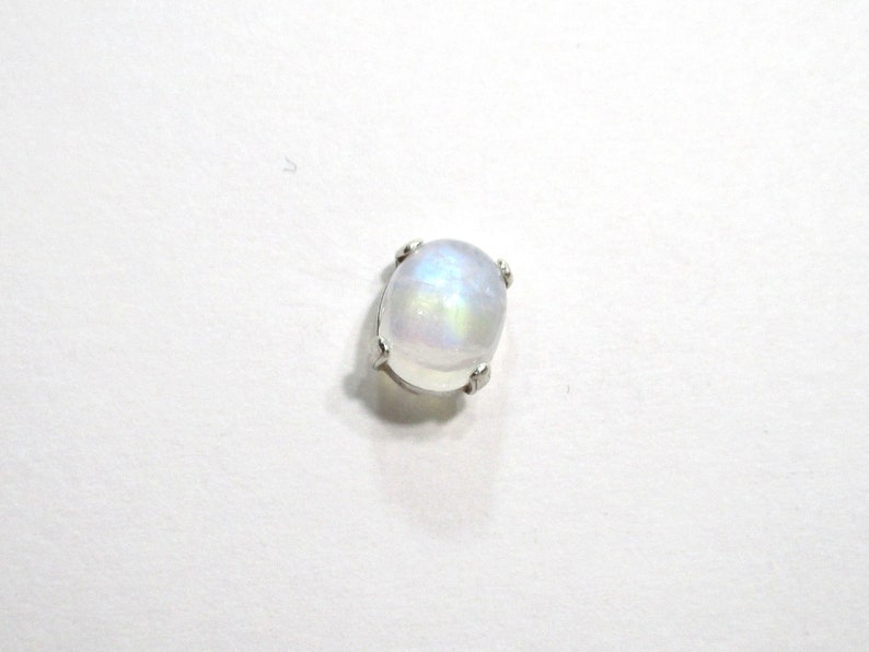Blue Stone Tie Tack Blue Moonstone Tie Tack 10x8 Moonstone Tie Tack Blue Tie Tack 925 Sterling Silver Setting