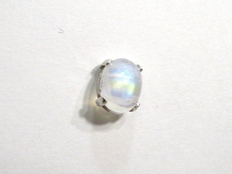 Blue Stone Tie Tack Blue Moonstone Tie Tack 10x8 Moonstone Tie Tack Blue Tie Tack 925 Sterling Silver Setting