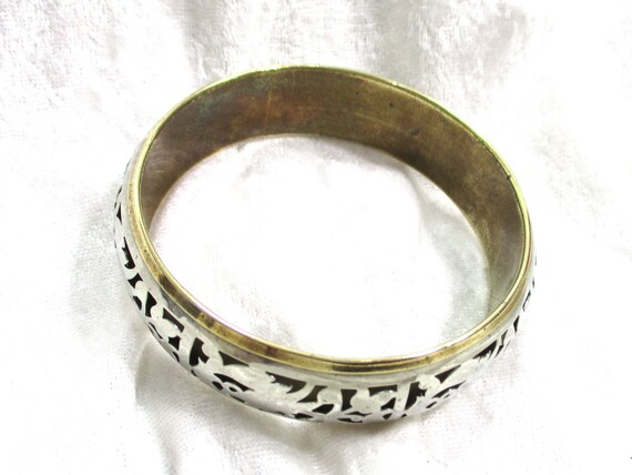 Vintage Silver Bracelet, Cut Out Design Bracelet,… - image 6