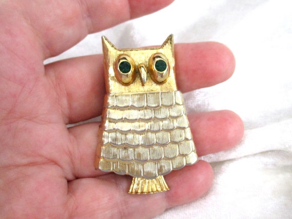 Vintage Owl Brooch, Vintage Avon Owl Brooch, Vint… - image 1