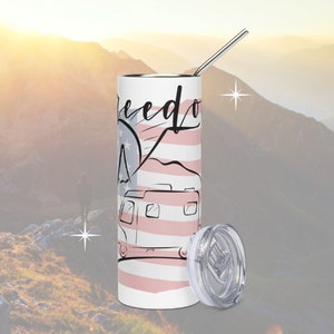 Freedom Flag RV Stainless Steel tumbler