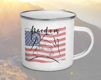 Freedom Flag RV Enamel Mug