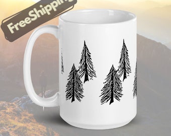 Pine Tree Forest Ceramic Coffee Mug