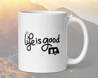 RV Lifestyle White Glossy Mug
