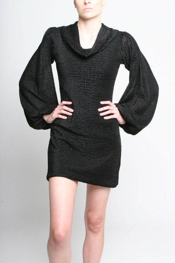 Items similar to Little Black Dress - Womens Clothing Cowl Neck Bubble ...