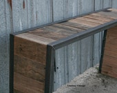 Reclaimed Wood Console Table. Vintage Industrial Sofa Table. Minimalist Steel and Rustic Furniture. Mid Century. Modern. Custom Options.