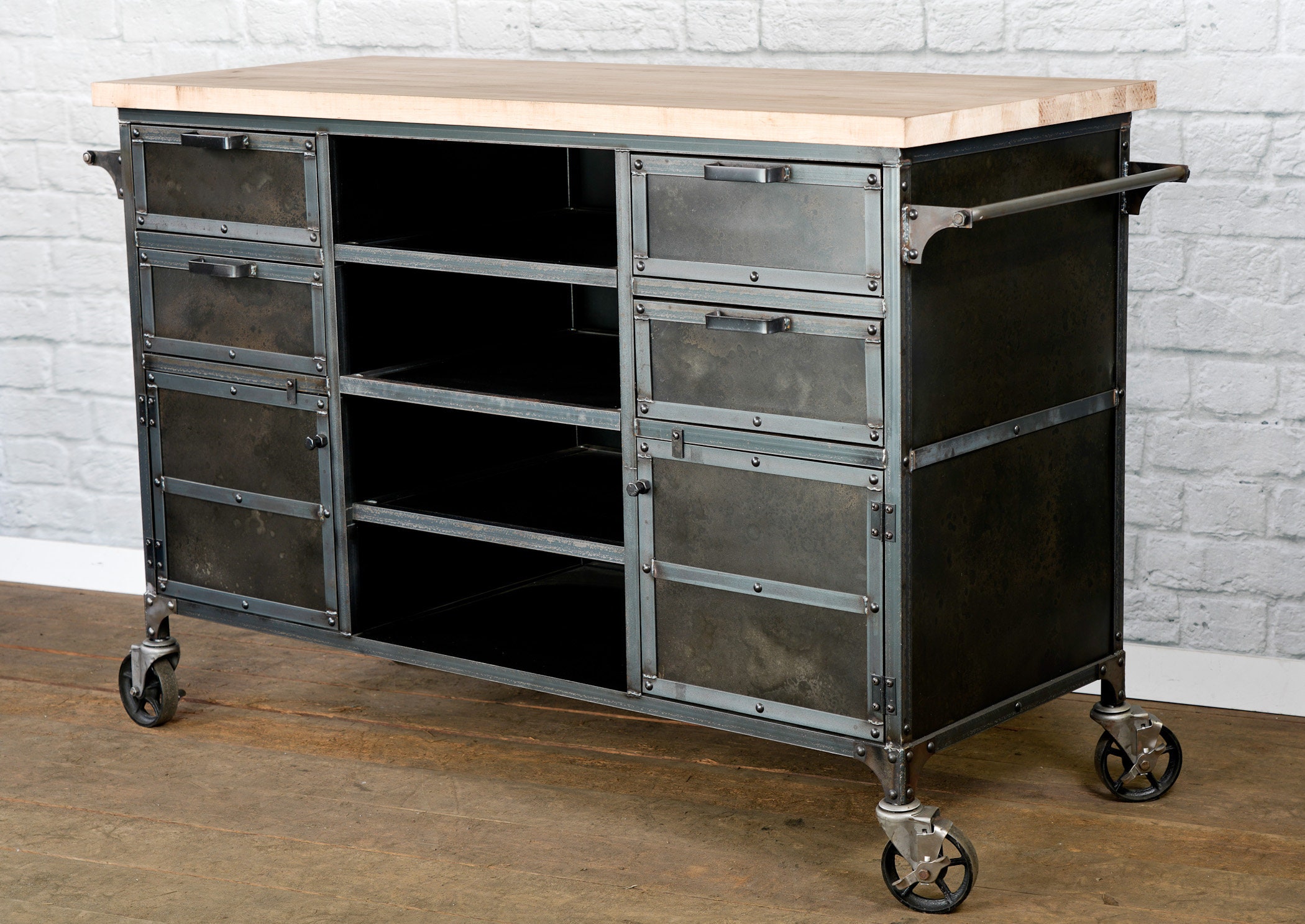 Industrial Kitchen Island Steel Island Industrial Work | Etsy