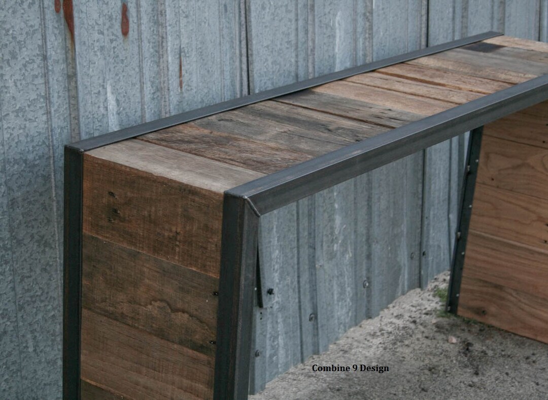 Reclaimed Wood Console Table. Vintage Industrial Sofa Table. Etsy