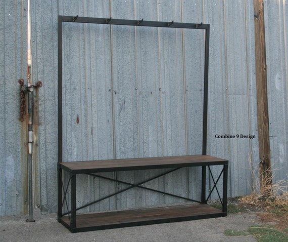 Reclaimed Wood Industrial Coat Rack Reclaimed Wood Industrial Coat Rack