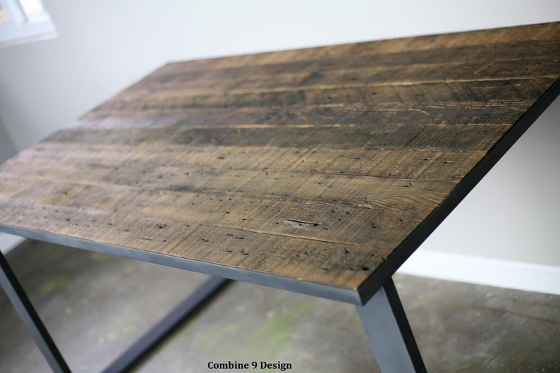 Reclaimed Wood Table. Industrial Dining Table. Modern Table. Etsy