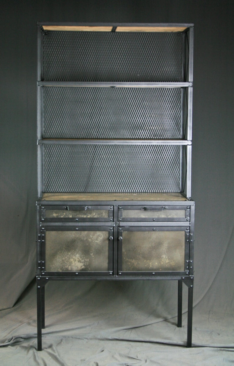 Industrial Pantry Shelving Buffet Rustic Industrial Style Etsy