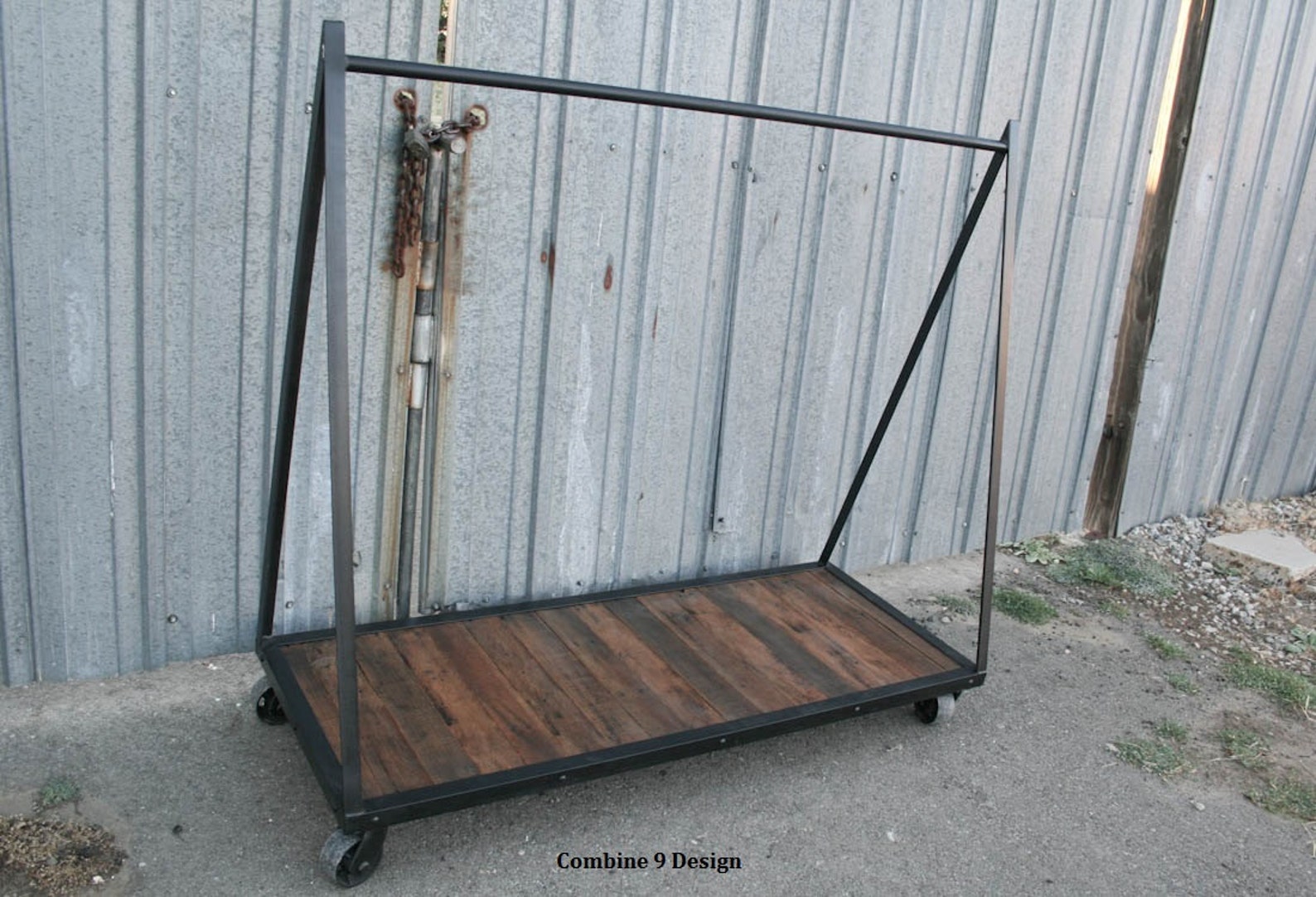 Vintage Modern Clothing Rack. Rustic Industrial Garment Rack. Etsy
