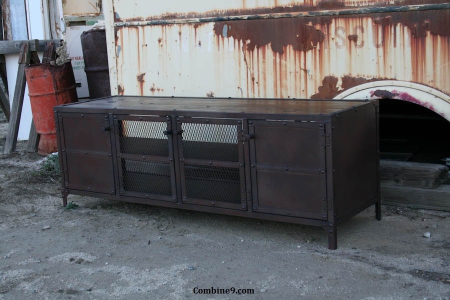 Industrial Steel Media Console. Modern Credenza. Reclaimed Etsy