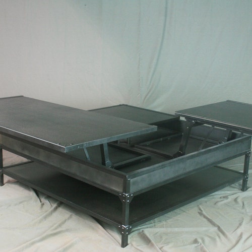 Adjustable Height Coffee Table. Modern Industrial Lift Top Etsy