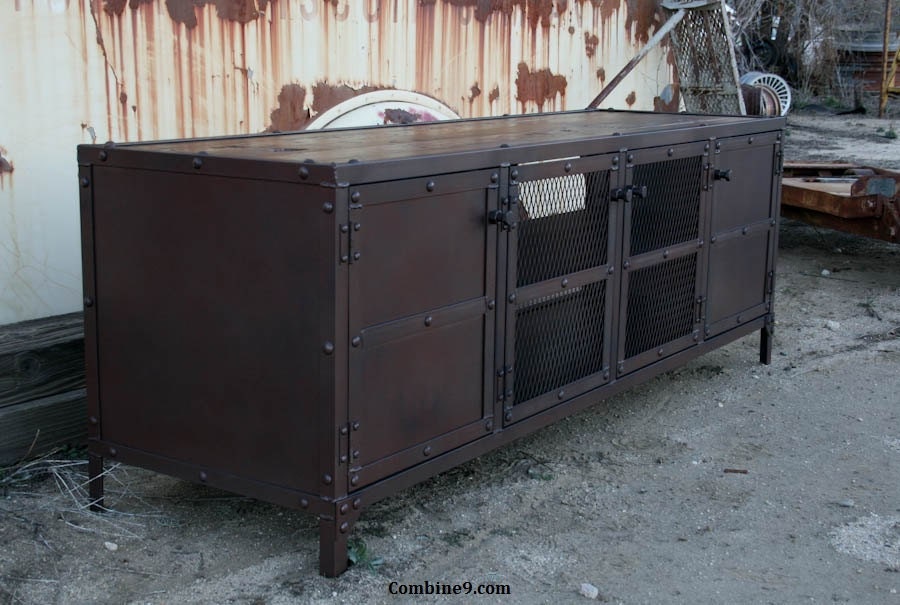 Industrial Steel Media Console. Modern Credenza. Reclaimed Etsy