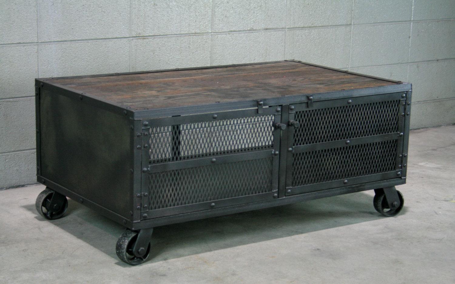 Vintage Industrial Coffee Table. Reclaimed Wood Coffee Table. Etsy