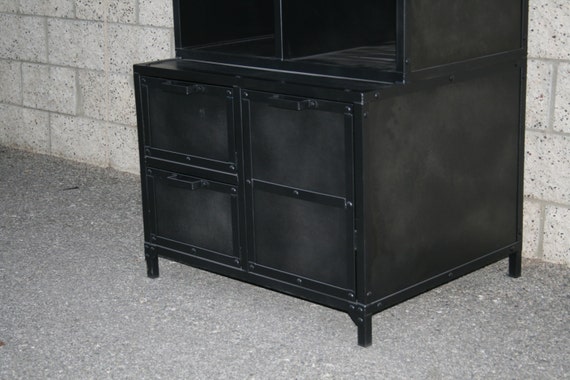 Modern Industrial Mudroom Locker Vintage Storage Unique Steel Cabinet Metal Furniture Reclaimed Wood Available Handmade Customizable