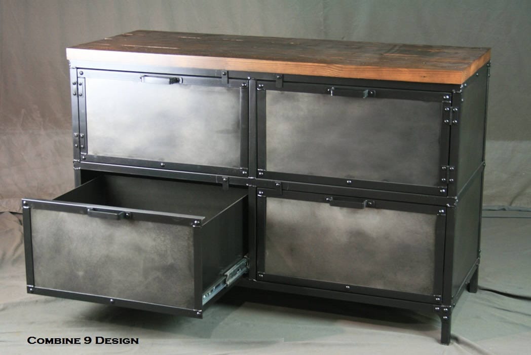 Industrial File with Storage. Vintage industrial style Etsy