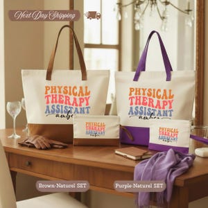 Personalized Physical Therapy Assistant Tote Bag, Custom Phys Therapist Tote Bag, PT Assistant Tote, Physio Clinic Tote, PT Appreciation Bag