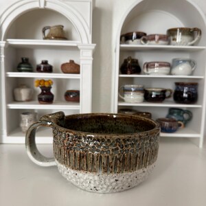 Hand Carved Latte Mug: Freckle Clay, Handmade Ceramic Mug