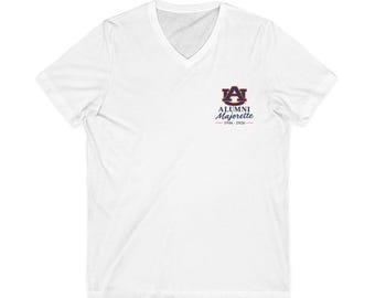 Auburn Alumni Majorette V-Neck T-Shirt, 1946-2026 Commemorative Cotton Blend