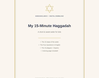 Kids Haggadah Printable – 15-Minute Seder Booklet with Coloring Page, Passover for Children