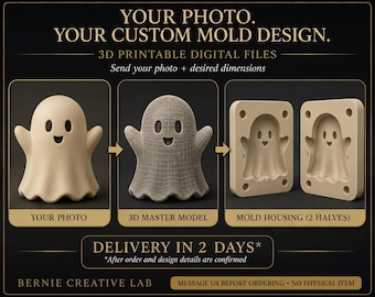 Custom 3D Printable Mold Design from Your Photo - Personalized Digital Files