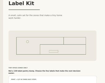 Apartment Zone Label Kit Printable | Small Space Storage Labels PDF