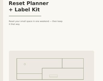 Apartment Weekend Reset Planner + Labels Printable | Small Space Home Reset Kit PDF