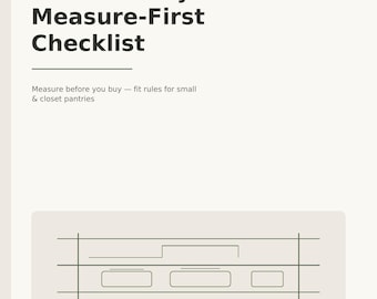 Small Pantry Measure Checklist Printable | Measure Before You Buy Bins | Apartment Fit Guide