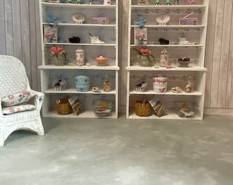 shabby chic filled shelves - Free shipping to the US