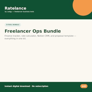 Zakelijk pakket voor freelancers | Financieel overzicht + Tariefcalculator + Notion CRM + Offertesjabloon | Excel Notion Word-pakket