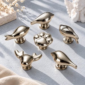 Cabinet Knob, Silver Drawer Pull, French Vintage Furniture Hardware, Cute Kids Room Wardrobe Handle, Single Hole Knob