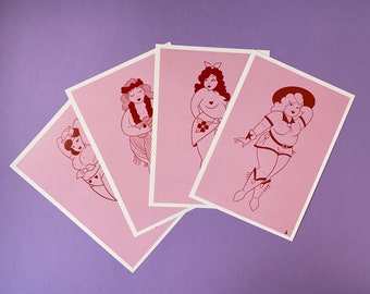 Pinup Girl Set of 4