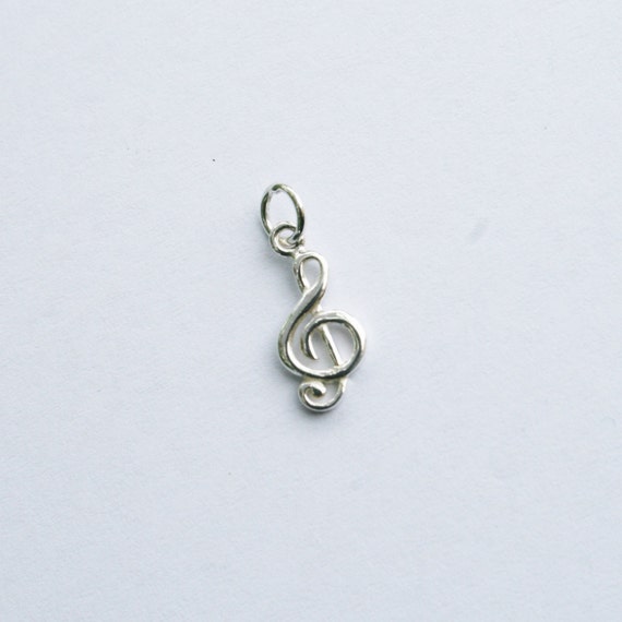 Sterling Silver Treble Clef Charm Silver Music Note Charm | Etsy