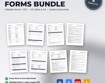 Locksmith Business Forms Bundle | 8 Editable Templates: Intake, Estimate, Invoice, Agreement, Checklists, Scripts | Word + PDF