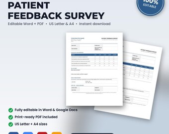 Editable Dental Office Feedback Survey & Review Request Form (Word + PDF)
