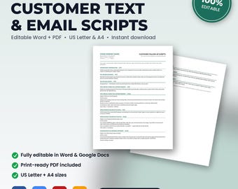 Plumbing Customer Follow-Up Scripts, Editable Word + PDF (Instant Download)