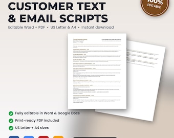 Pest Control Customer Scripts, Editable Word + PDF (US Letter + A4)
