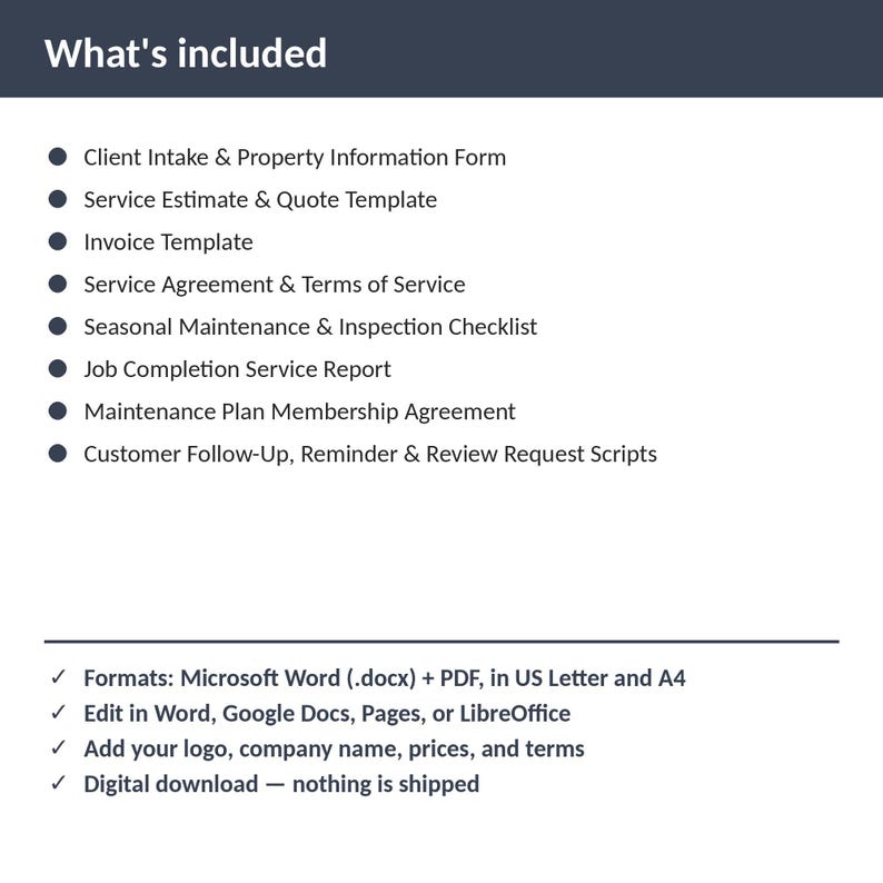 Locksmith Business Forms Bundle | 8 Editable Templates: Intake, Estimate, Invoice, Agreement, Checklists, Scripts | Word + PDF Bild 2