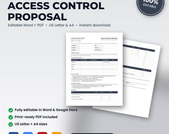 Locksmith Access Control & Smart Lock Proposal | Editable Word + PDF | US Letter + A4 | Instant Download