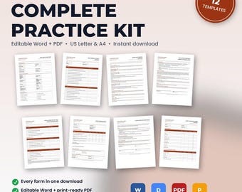 Home Health Agency Complete Practice Kit | 12 Editable Forms: Intake, Consents, HIPAA, Policies, Checklists, Scripts | Word + PDF