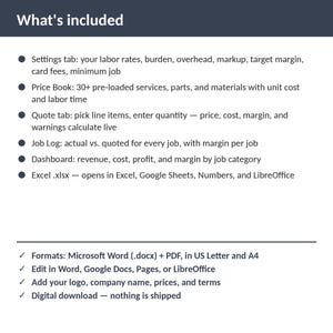 Locksmith Job Costing & Quote Calculator Spreadsheet | Excel + Google Sheets | Instant Download imagem 2