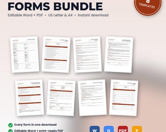 Home Health Agency Forms Bundle | 8 Editable Templates: Intake, Consent, Policies, Checklists, Scripts, SOP | Word + PDF