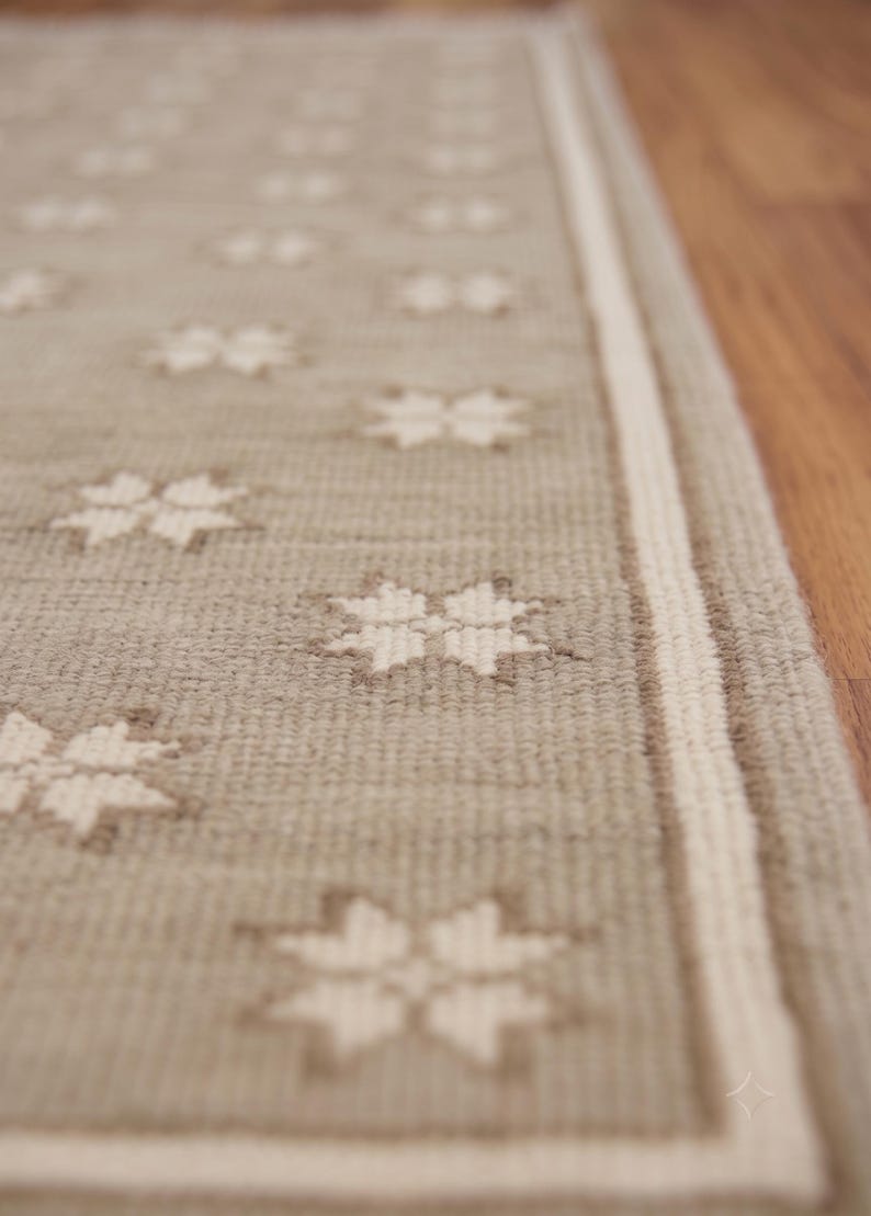8x10 Neutral Beige Oushak Rug, Hand-knotted Wool Area Rug, Ivory ...