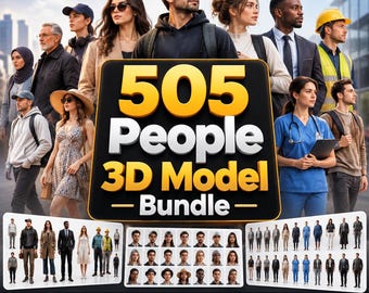 505 Realistic People 3D Model Bundle | ArchViz, Games, Animation (Digital Download)