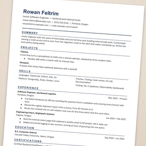 Lebenslaufvorlage für Softwareentwickler, Entwickler-CV | Berufseinsteiger, Junior-Entwickler, Hochschulabsolventen | Word, Google Docs | Anschreiben, Referenzen, ATS